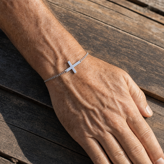 Cross Bracelet worn, viewed from above