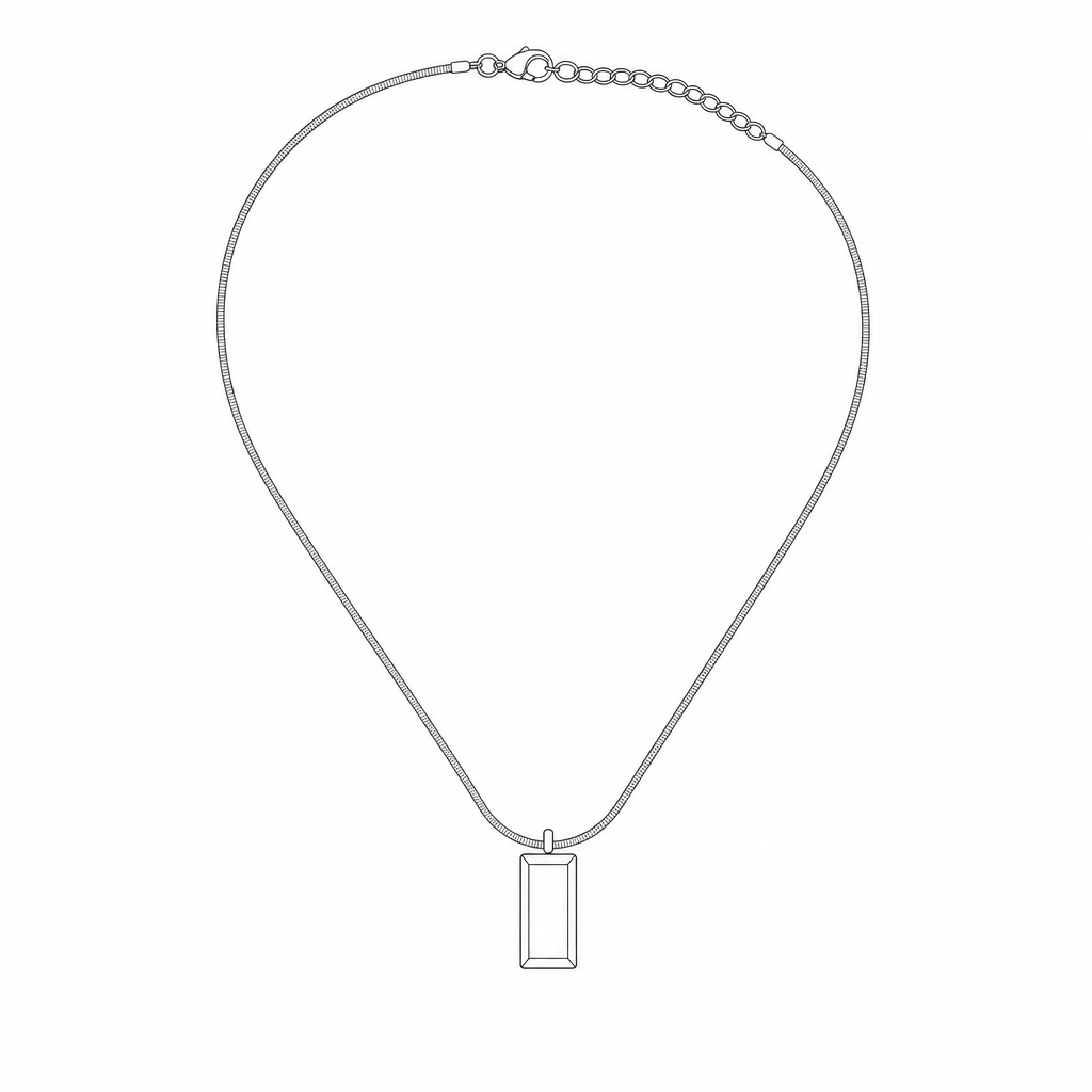 Block Pendant Necklace measurements