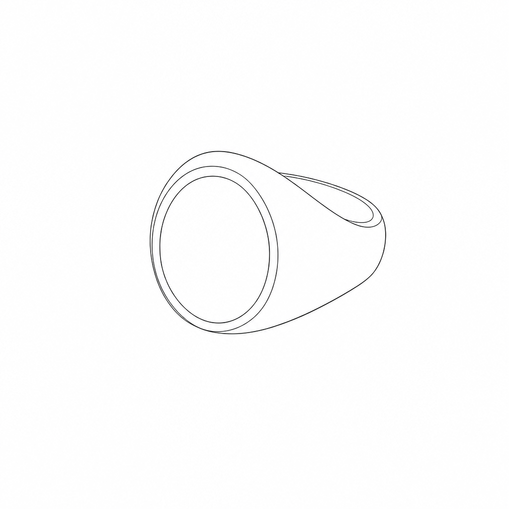 Onyx Signet Ring, Round Silver measurements