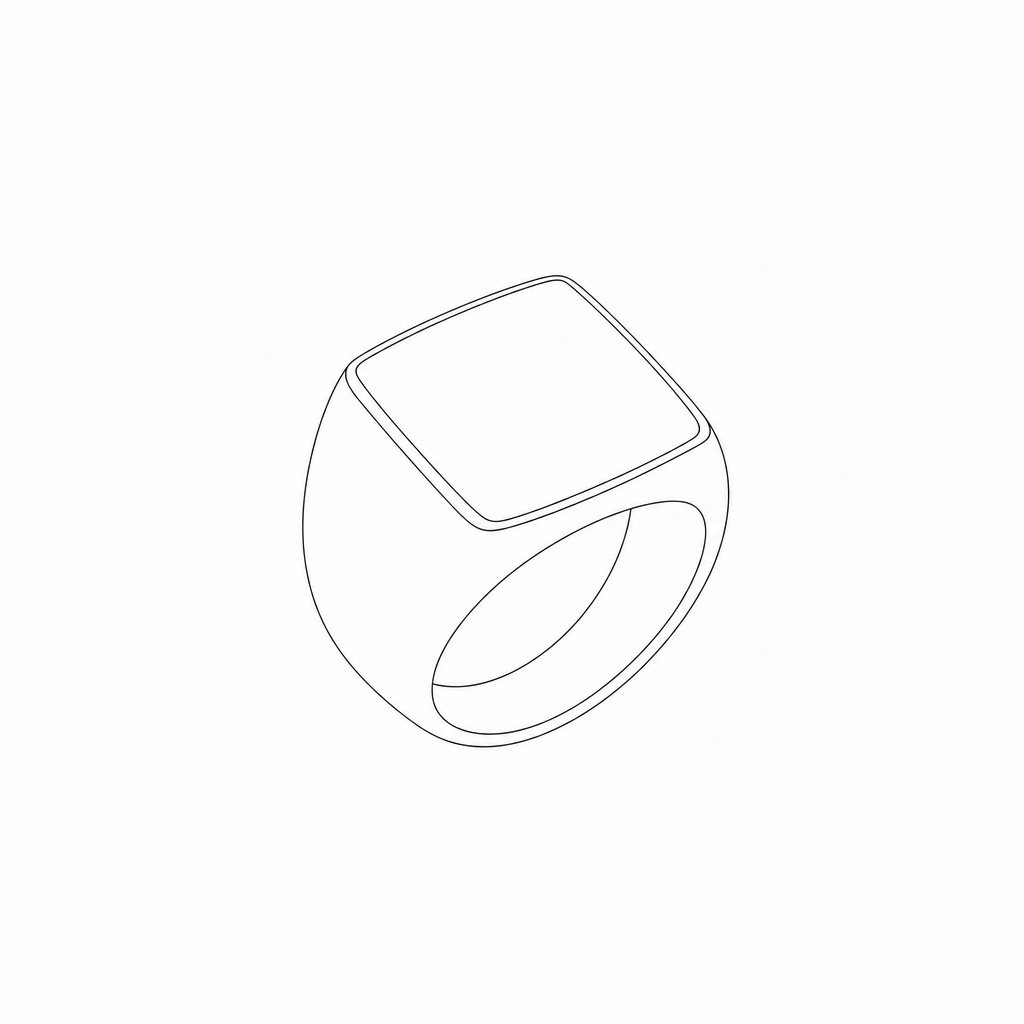 Onyx Signet Ring, Square Silver measurements