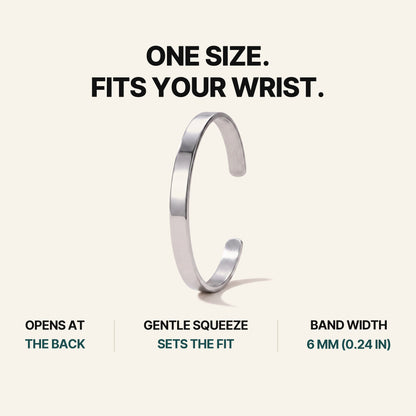 Meridian Cuff Silver. One Size. Fits Your Wrist.