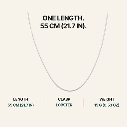 Classic Necklace Silver. One Length. 55 Cm (21.7 In).
