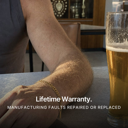 Cuban Bracelet Gold (18K). Lifetime Warranty.