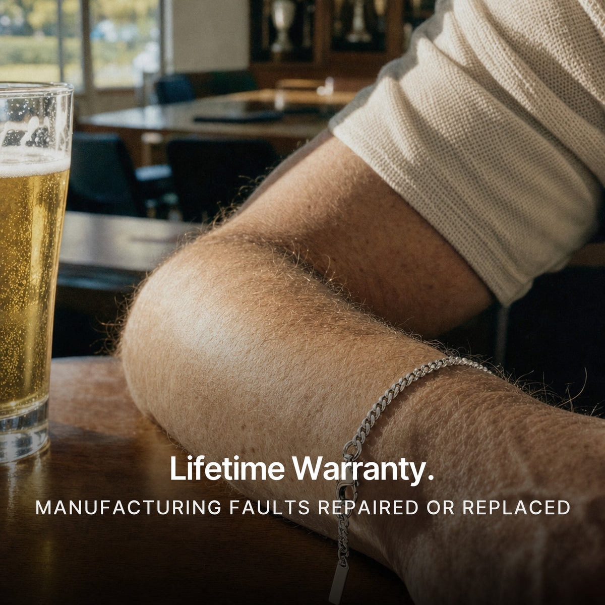 Cuban Bracelet Silver. Lifetime Warranty.