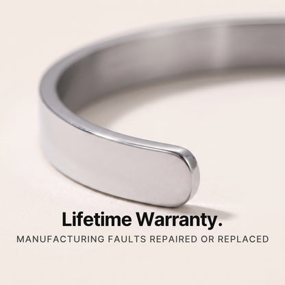 Meridian Cuff Silver. Lifetime Warranty.