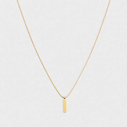 Pendant Necklace Gold on the 887Seven grey plate