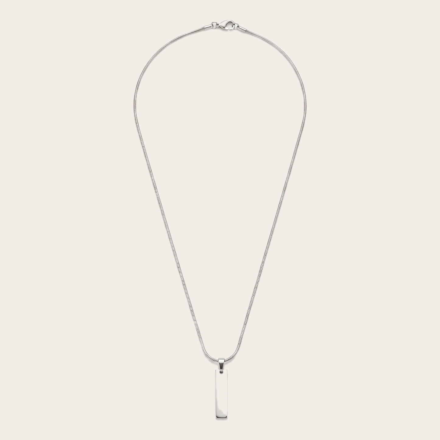 Bar Pendant Necklace Silver