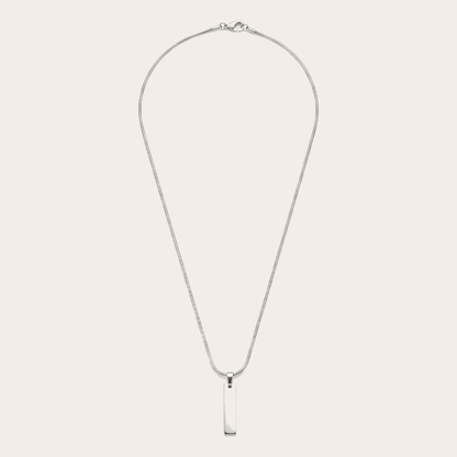 Bar Pendant Necklace Silver