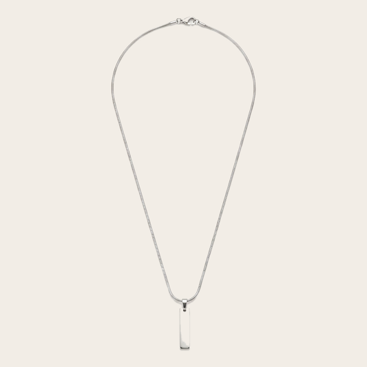 Bar Pendant Necklace Silver