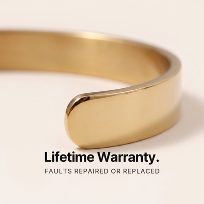 887Seven Meridian Cuff in 18K gold with the lifetime warranty.