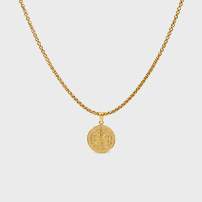 Compass Pendant Necklace on the 887Seven grey plate