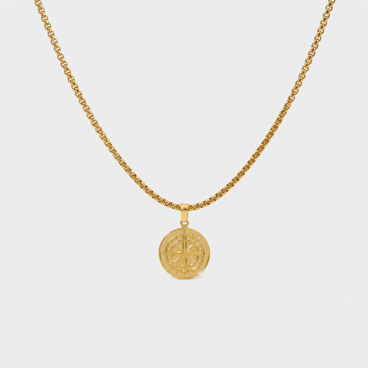 Compass Pendant Necklace on the 887Seven grey plate