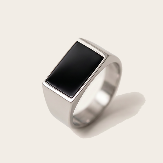 Onyx Signet Ring Rectangle