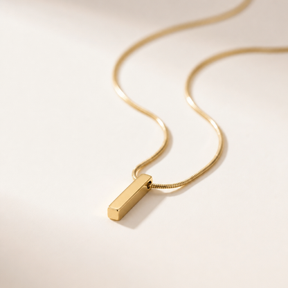 Gold bar pendant necklace product detail