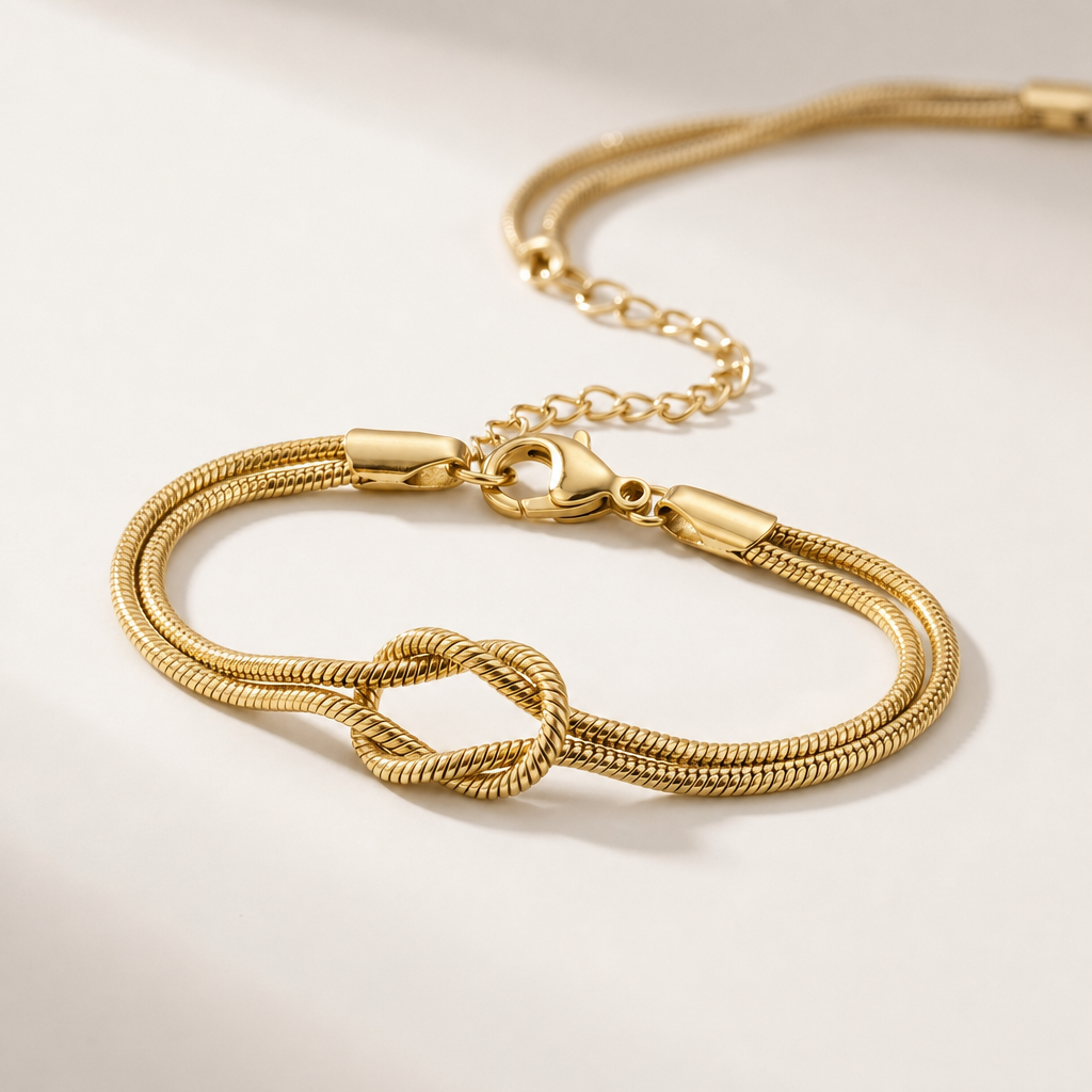 Gold knot bracelet product detail