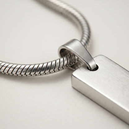 bar pendant necklace silver