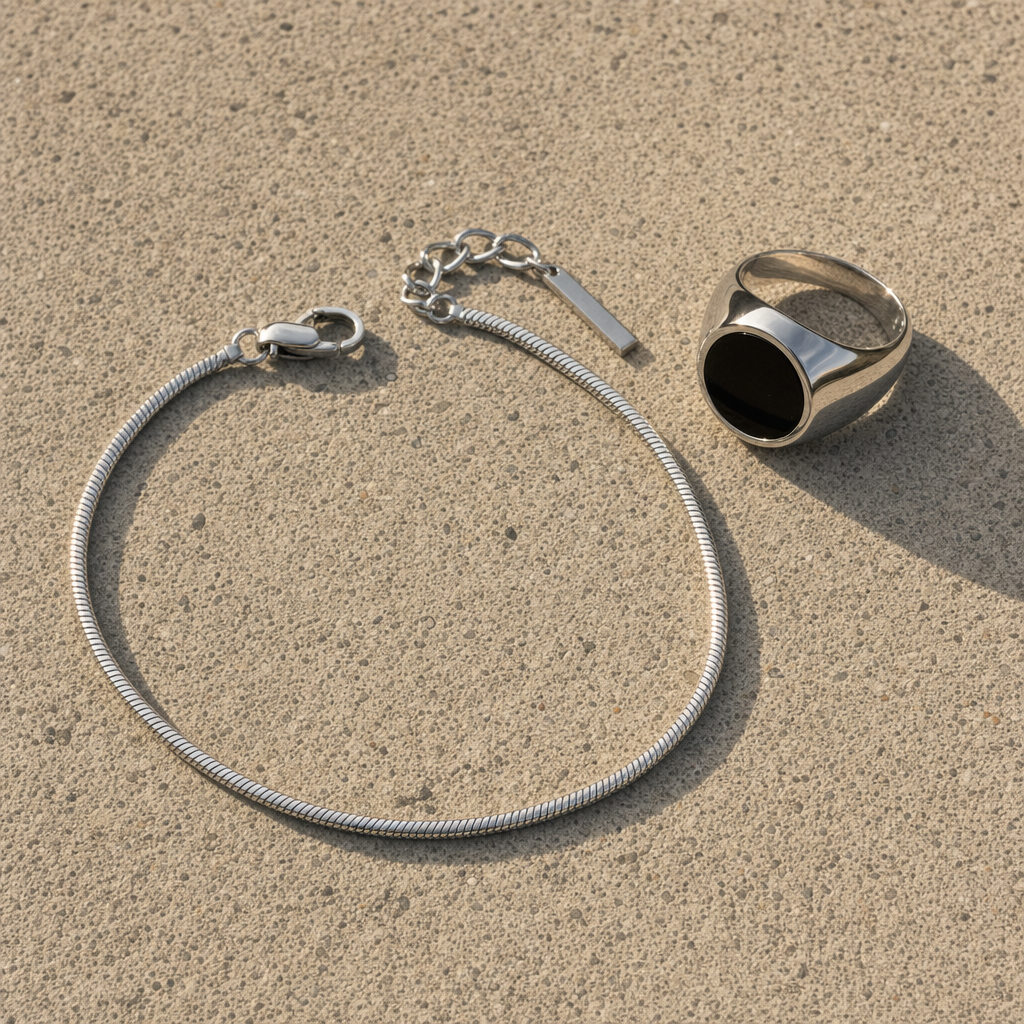 887Seven Classic Bracelet, polished 316L steel, worn