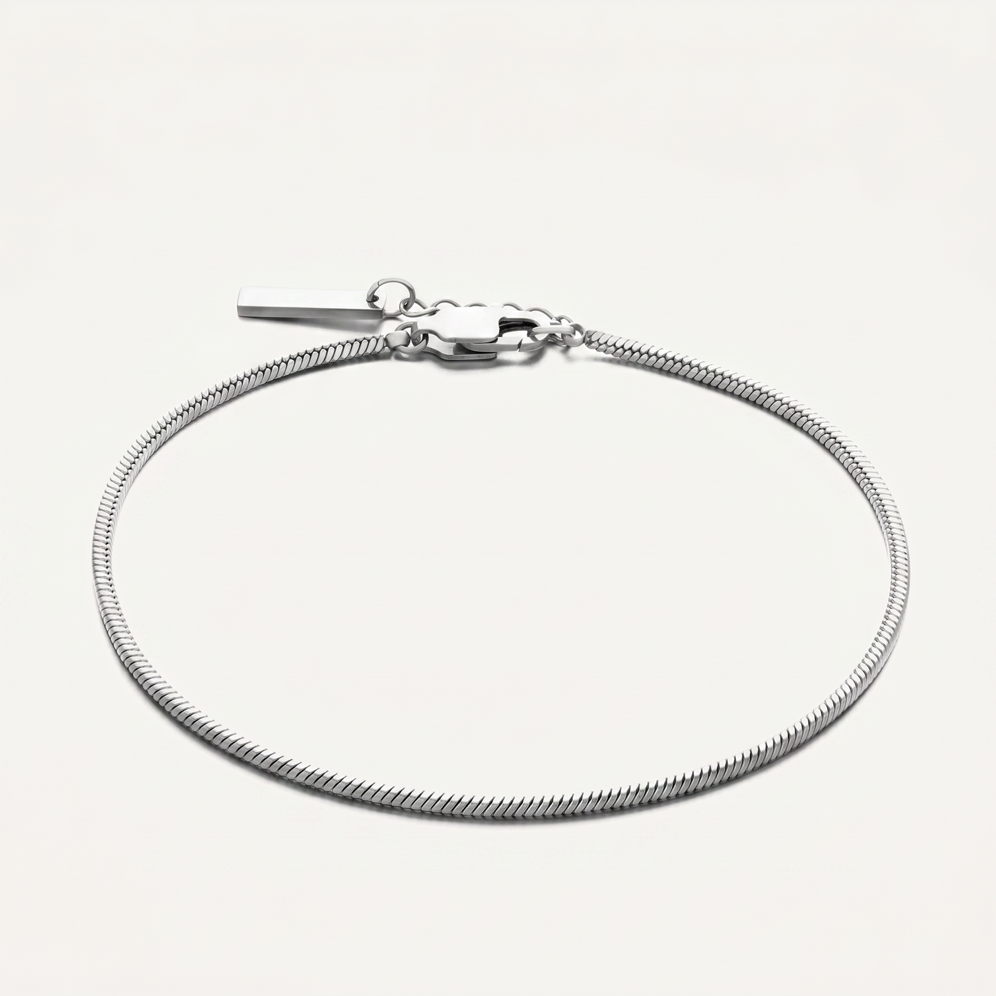 Silver chain bracelet on white
