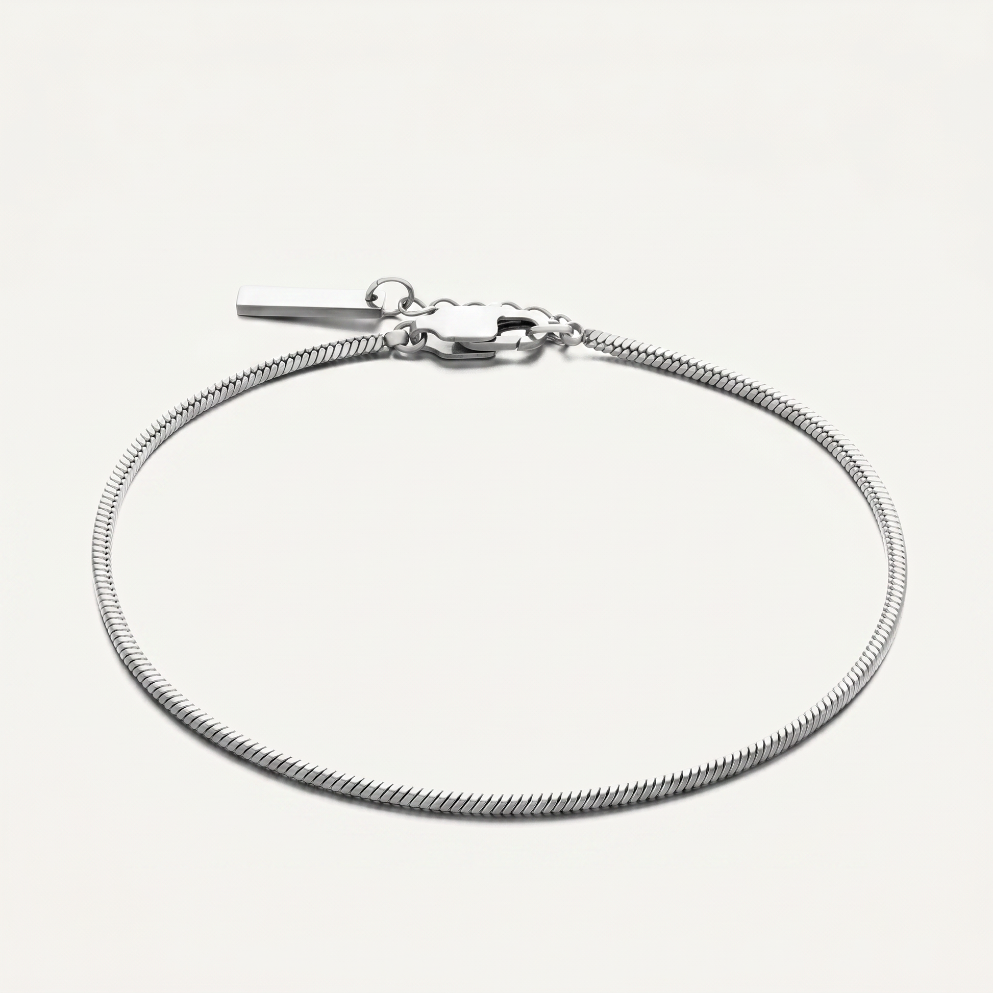 Silver chain bracelet on white