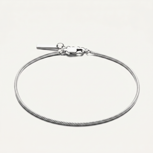 Silver chain bracelet on white