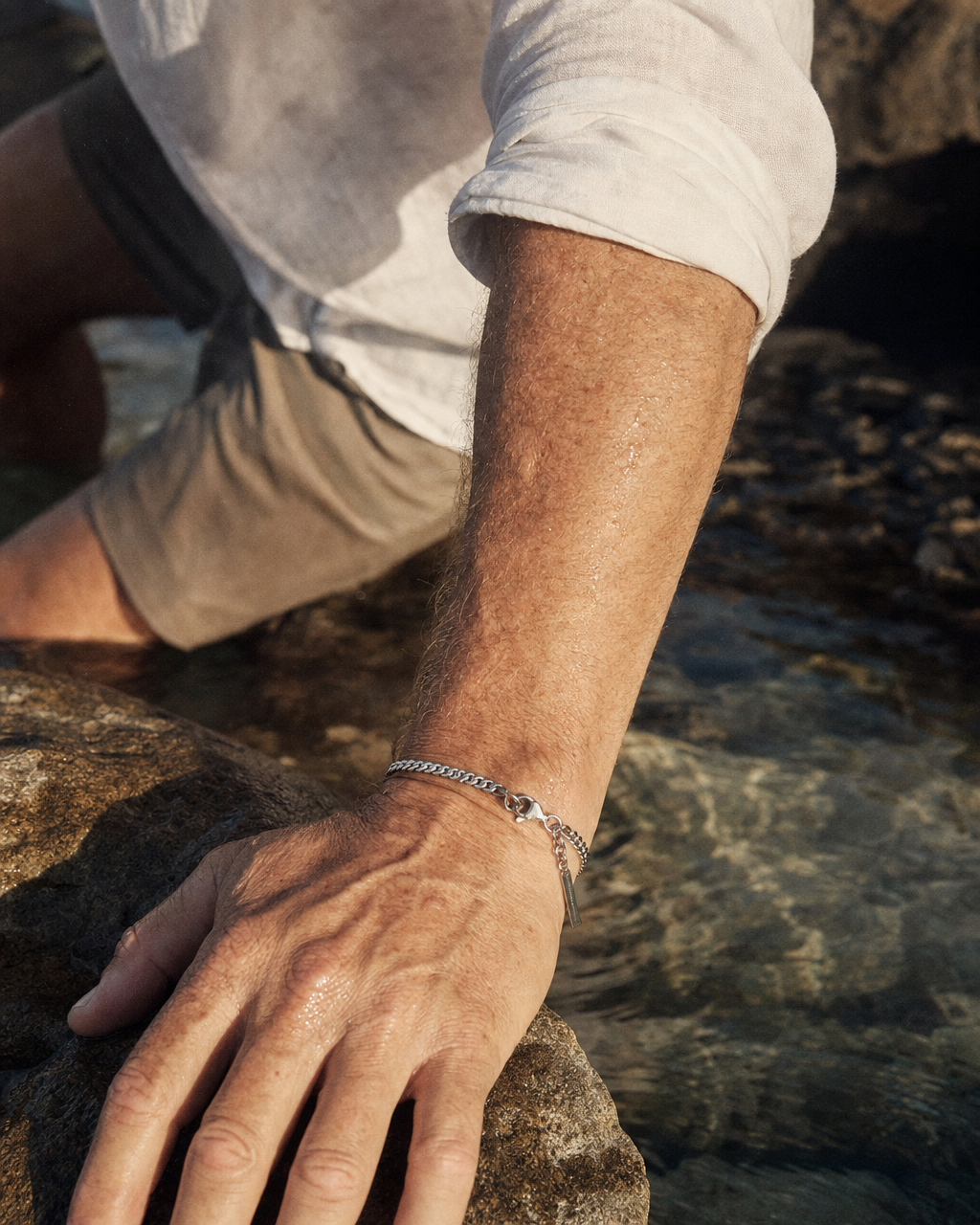 Cuban Bracelet steel, rock pool