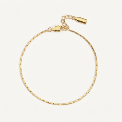Fine gold chain bracelet on white