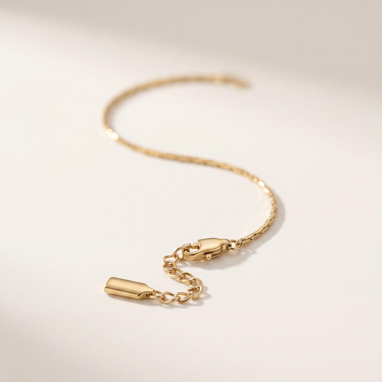Close-up of the fine gold chain