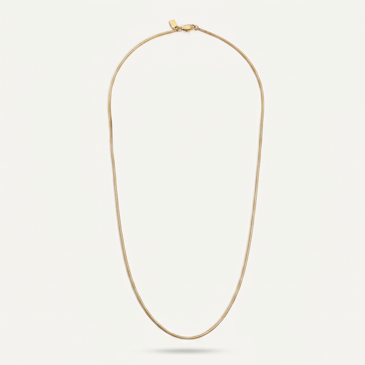 Gold chain necklace on white