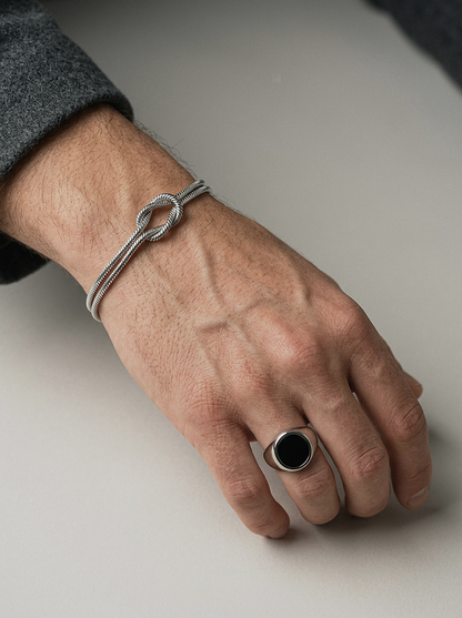 Knot Bracelet Silver worn