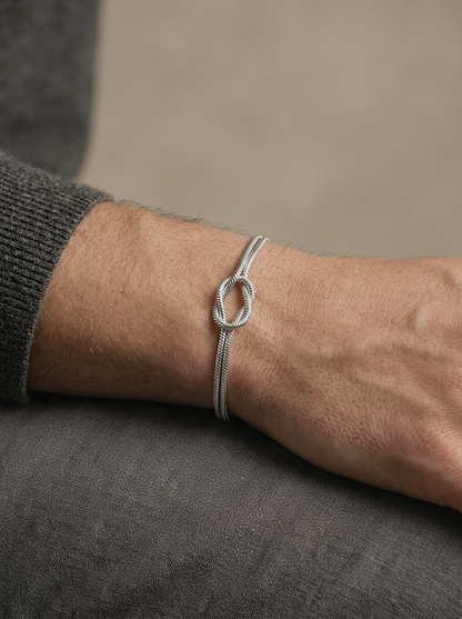 Knot Bracelet Silver worn