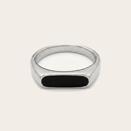 Onyx Signet Ring, Bar Face