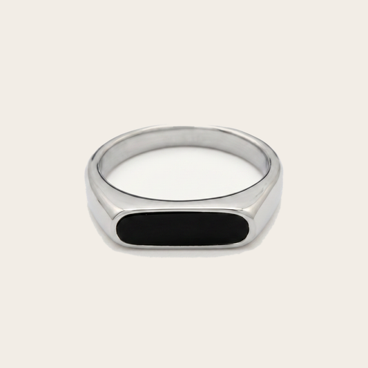Onyx Signet Ring, Bar Face