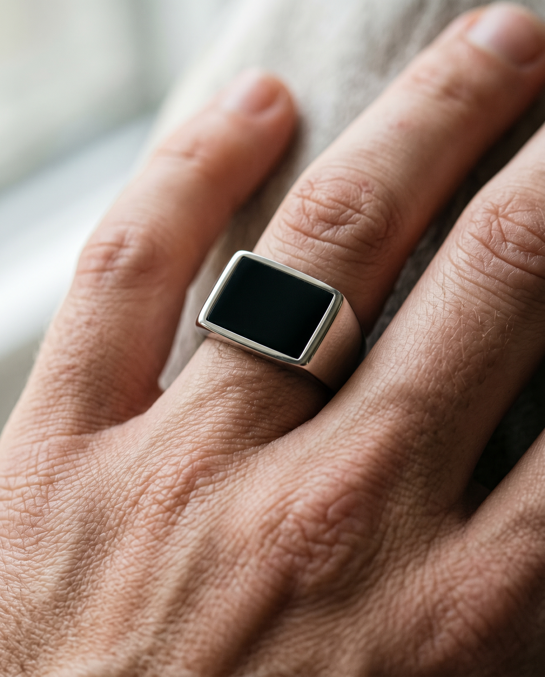 onyx signet ring rectangle