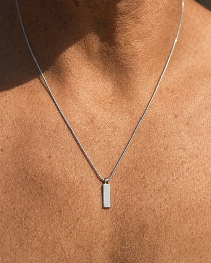 Pendant Necklace steel, macro pendant