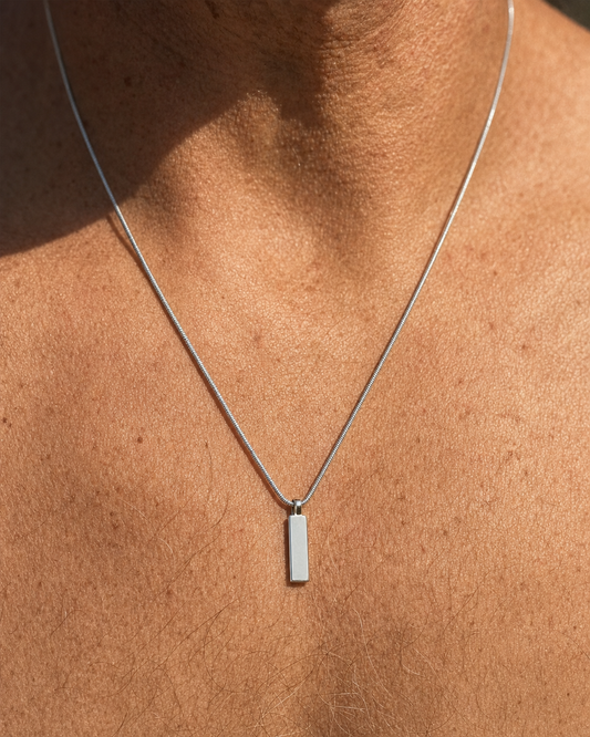 Pendant Necklace steel, macro pendant