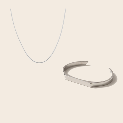 pair packshot: the open cuff pair silver