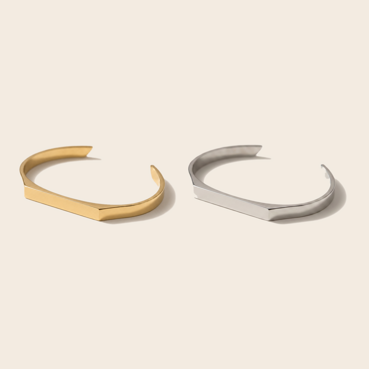 The Open Cuff Twins, Gold + Silver