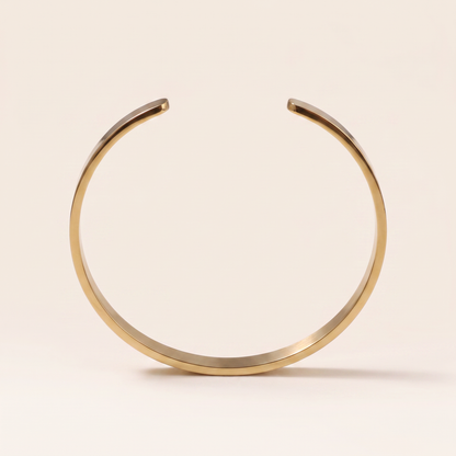 Meridian Cuff Gold upright, showing the open cuff shape
