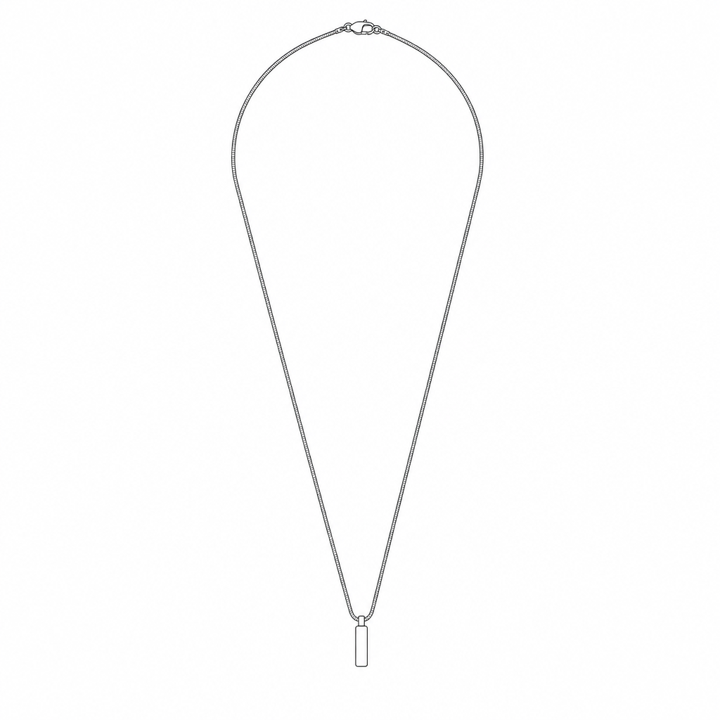 Bar Pendant Necklace measurements