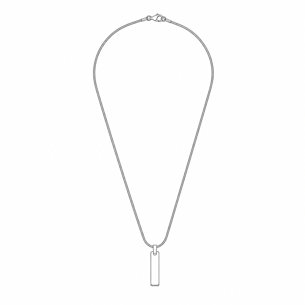 Bar Pendant Necklace measurements