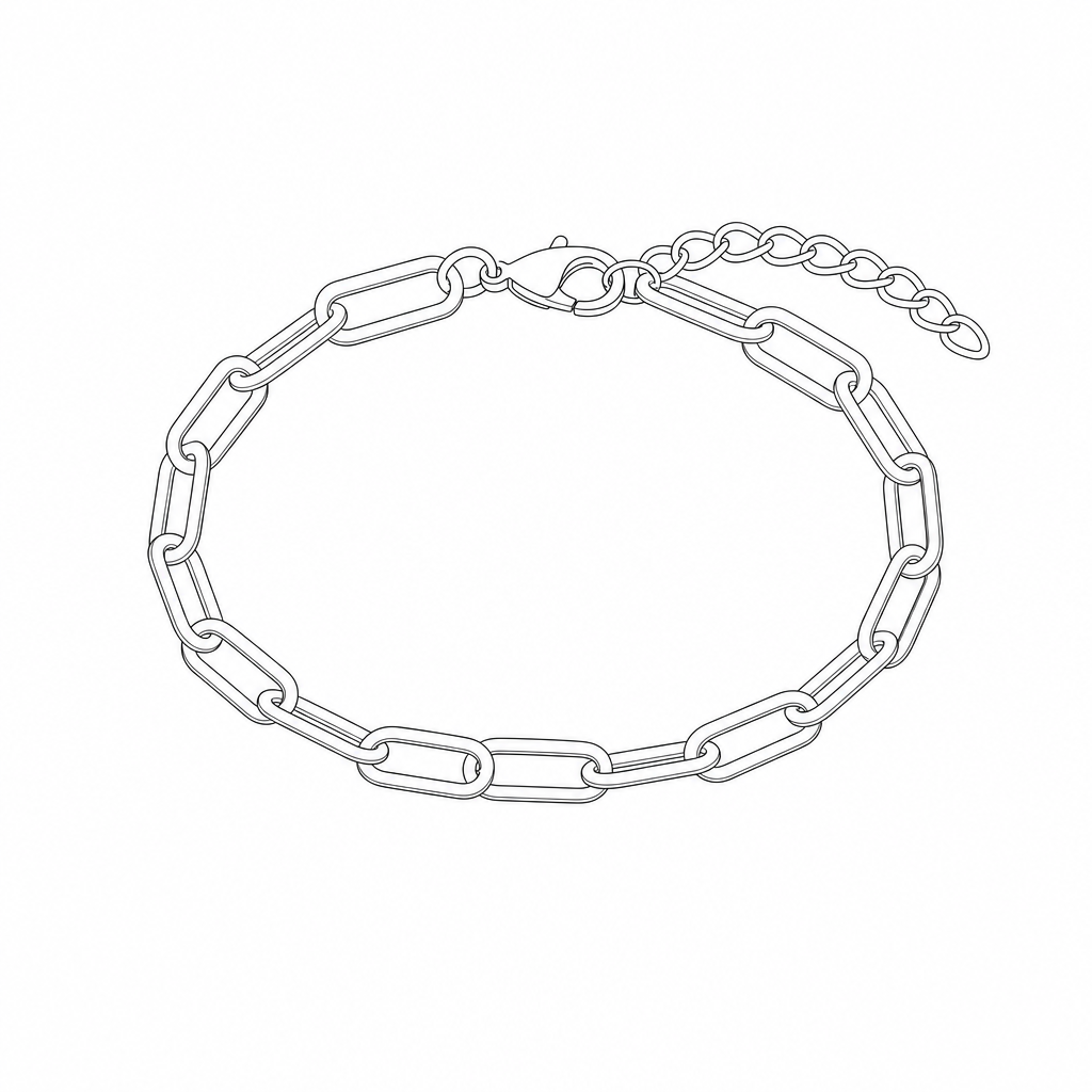 Paperclip Chain Bracelet measurements
