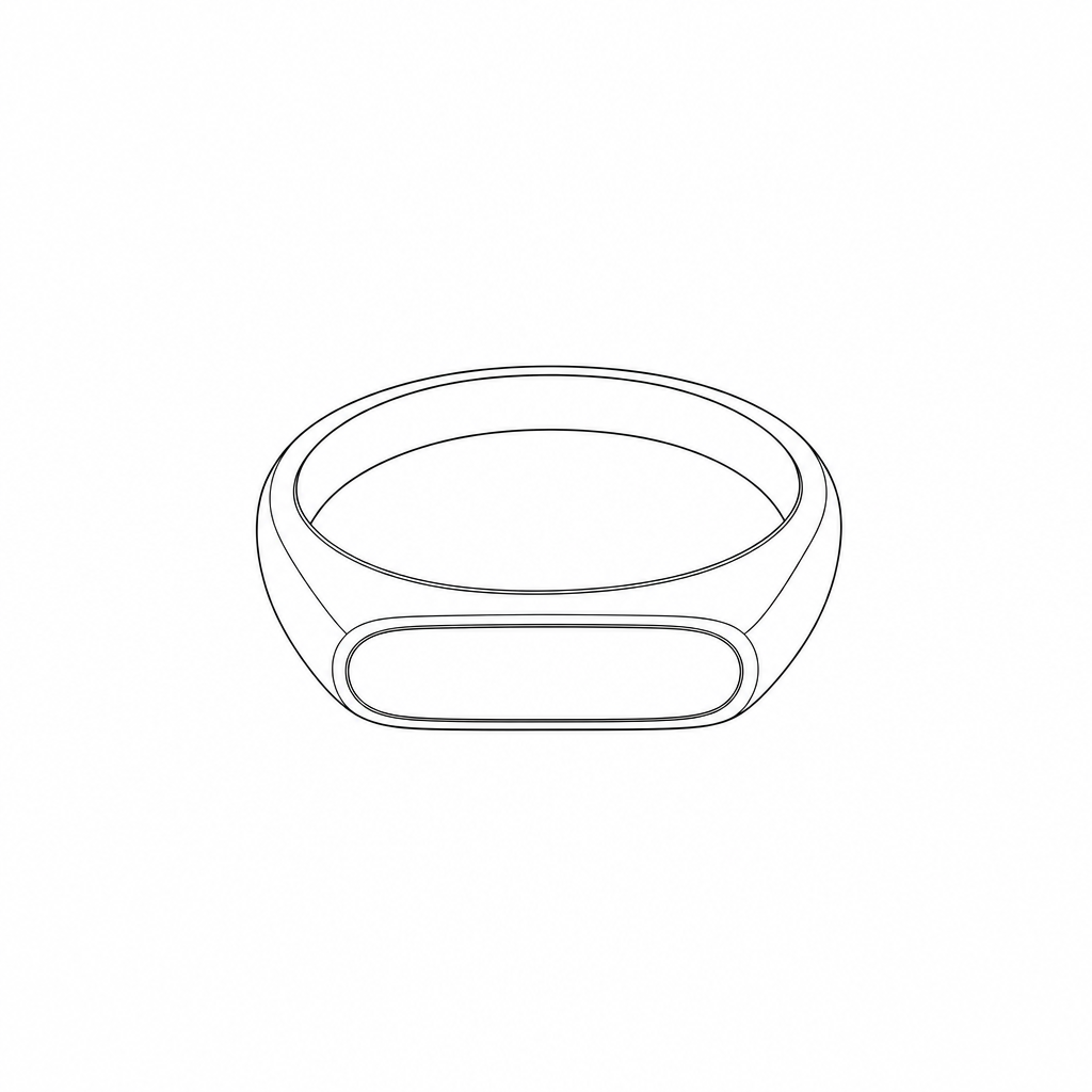 Onyx Signet Ring, Bar Silver measurements