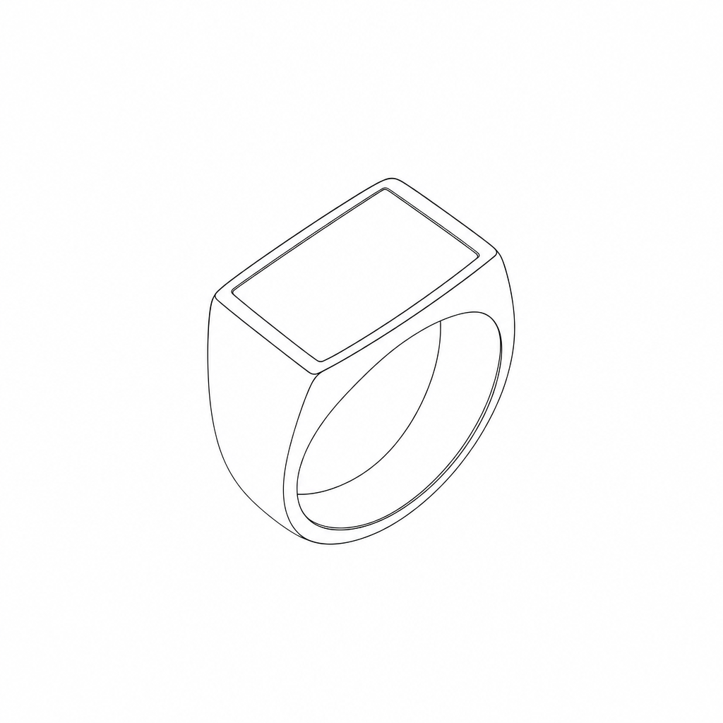 Onyx Signet Ring, Rectangle Silver measurements